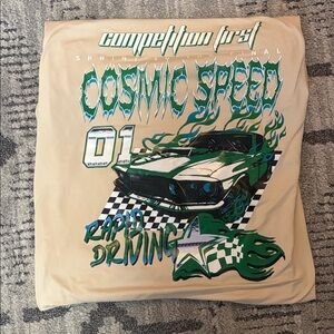 Cosmic Speed Graphic Tee with Green Race Car